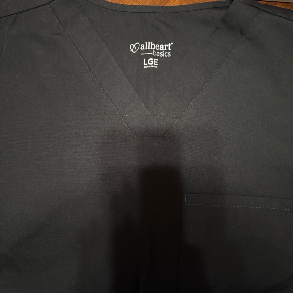 Allheart Basics Black Scrub Top